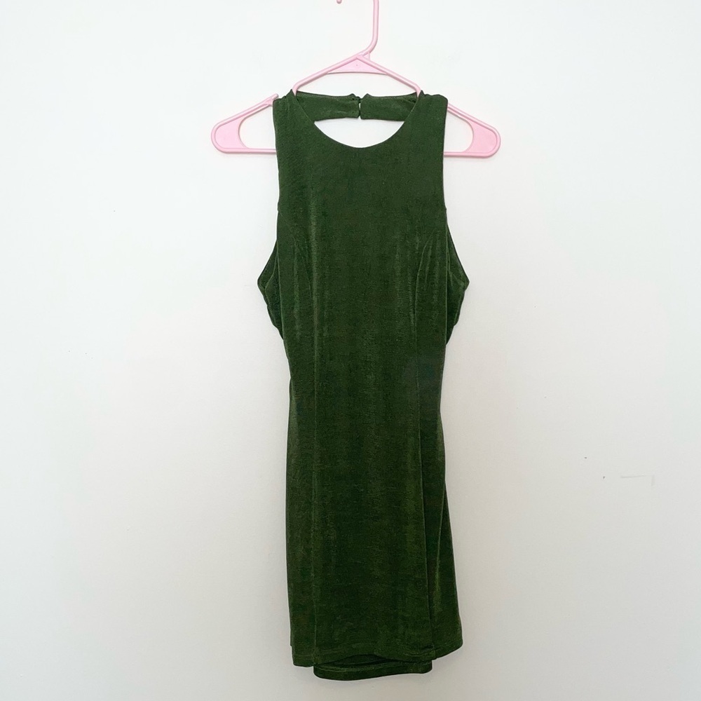Mable Blackless Green Shimmer Dress Size Medium